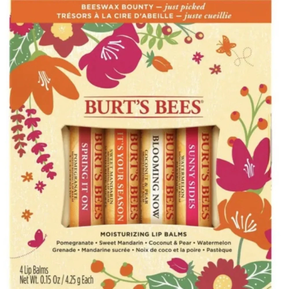 2 Packs Burt’s Bees Just Picked Lip Balm 4ct per Gift Set Spring Shower Favor